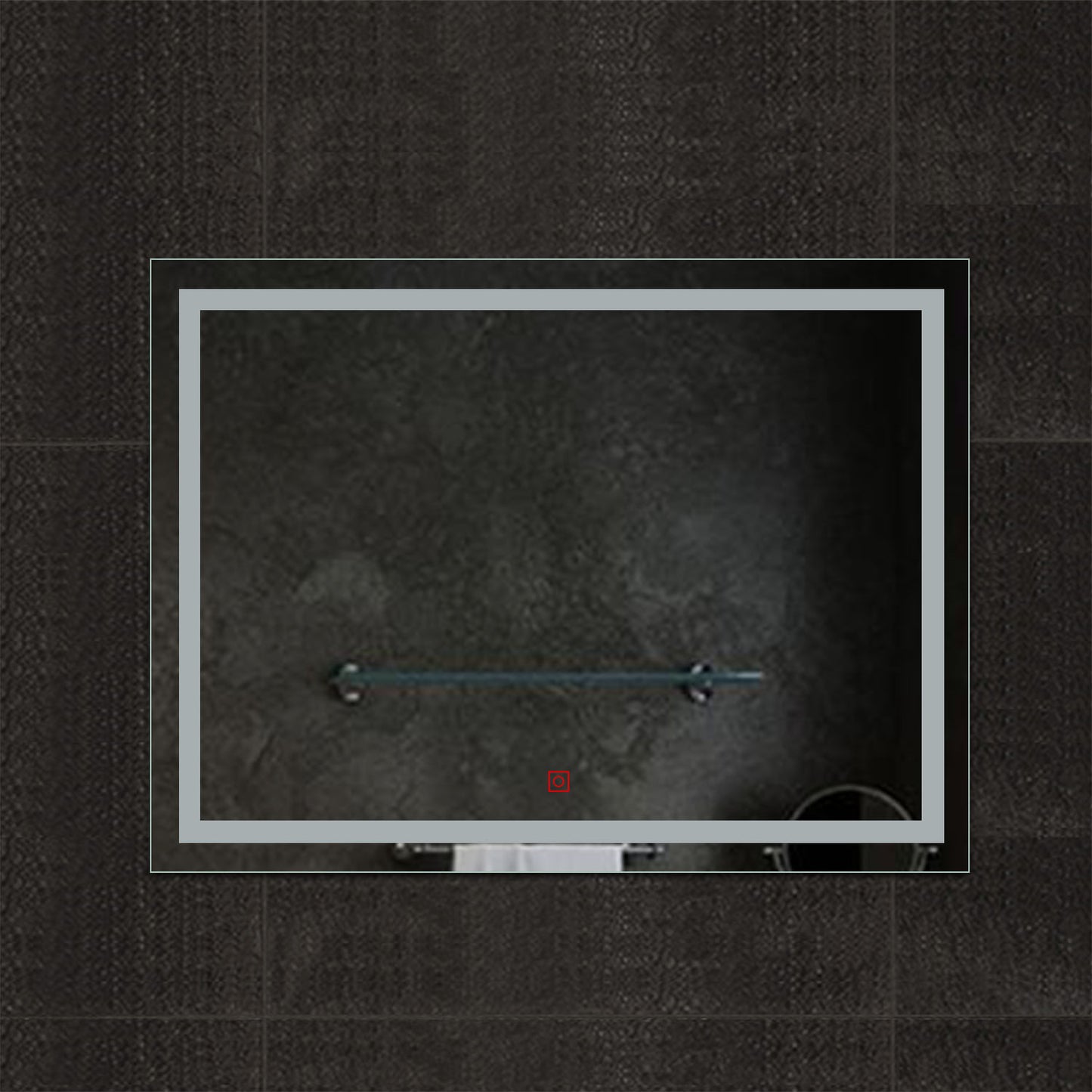 800X600mm LED Bathroom Mirror, Warm Light, Single Touch Switch, Demister Pad