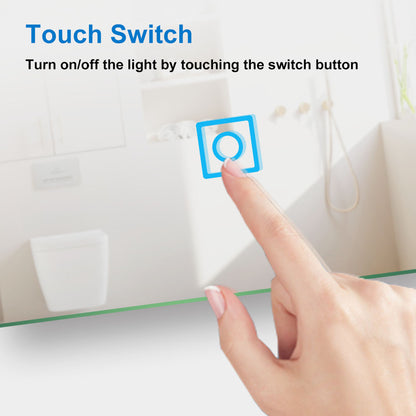 390x500mm Bathroom Mirror with LED Lights 6000K, Single Touch Switch Vertical or Horizontal