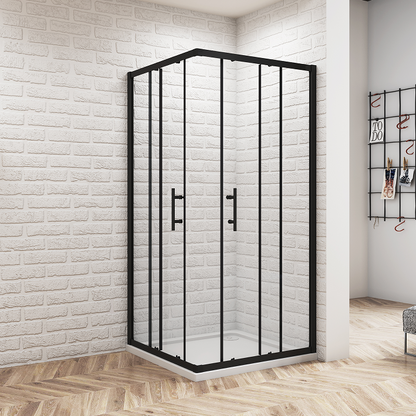 SKY Bathroom Corner Entry Shower Black Enclosure Sliding Door 70-100cm