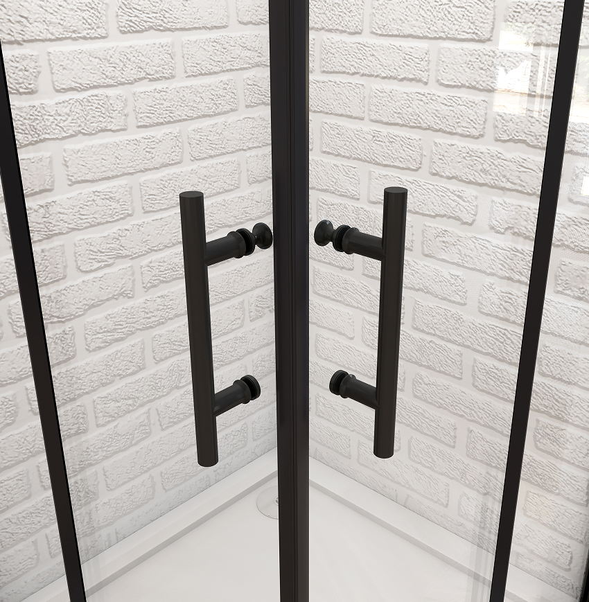 SKY Bathroom Corner Entry Shower Black Enclosure Sliding Door 70-100cm