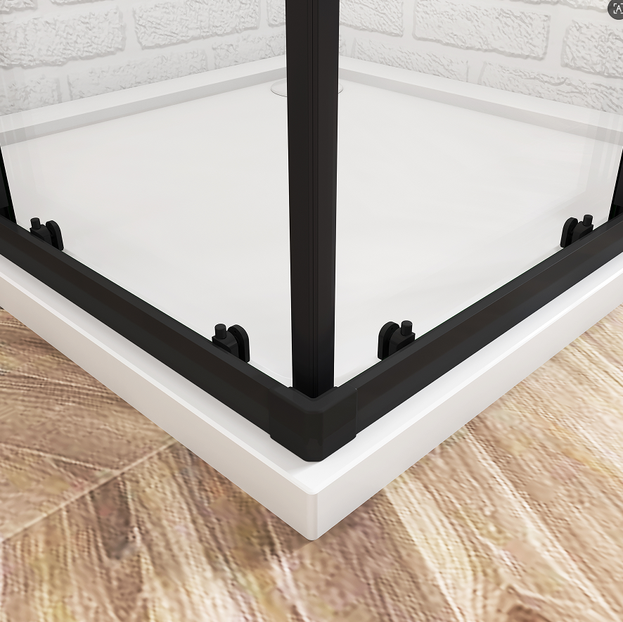 SKY Bathroom Corner Entry Shower Black Enclosure Sliding Door 70-100cm