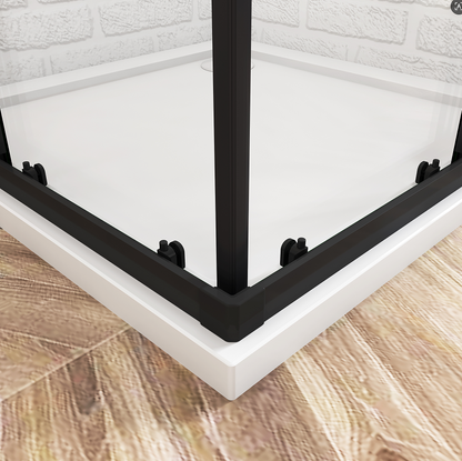 SKY Bathroom Corner Entry Shower Black Enclosure Sliding Door 70-100cm