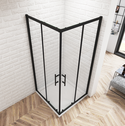 SKY Bathroom Corner Entry Shower Black Enclosure Sliding Door 70-100cm