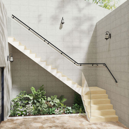 SKY Indoor Outdoor 304 Stainless Steel Wall Mount Handrail, Black Stair Railing