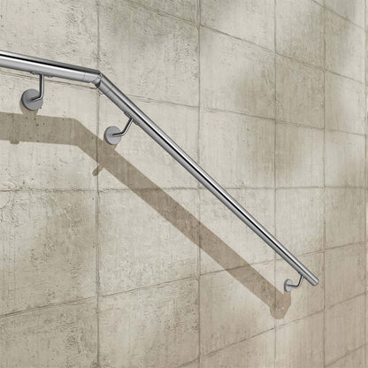 SKY 304 Stainless Steel Wall Mount Handrail, Brushed Silver Stair Railing