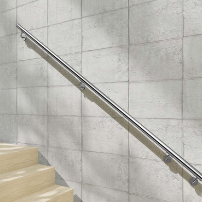 SKY 304 Stainless Steel Wall Mount Handrail, Brushed Silver Stair Railing