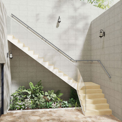 SKY 304 Stainless Steel Wall Mount Handrail, Brushed Silver Stair Railing