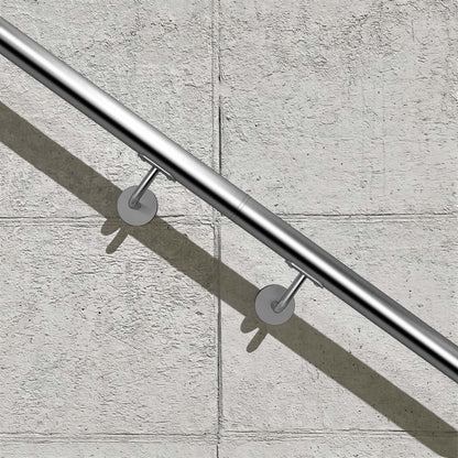 SKY 304 Stainless Steel Wall Mount Handrail, Brushed Silver Stair Railing