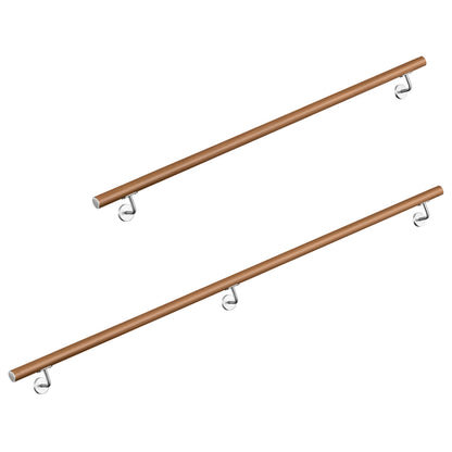 SKY 304 Stainless Steel Wall Mount Handrail, Wood Grain Finish