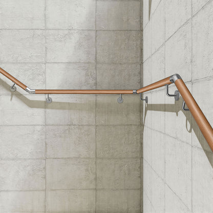 SKY 304 Stainless Steel Wall Mount Handrail, Wood Grain Finish