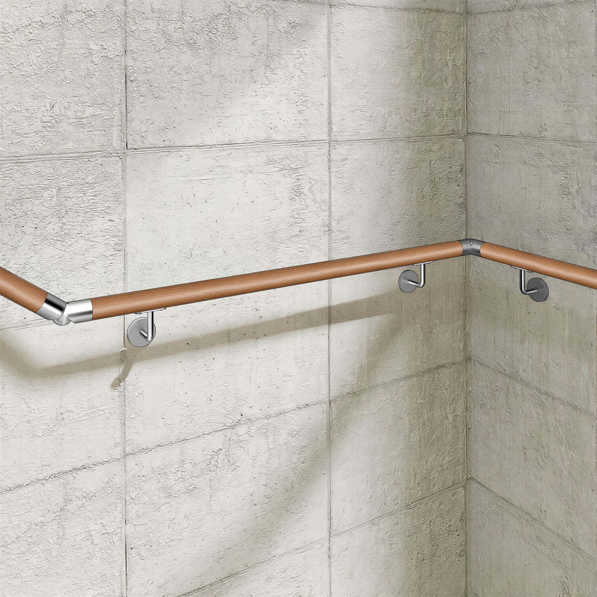 SKY 304 Stainless Steel Wall Mount Handrail, Wood Grain Finish
