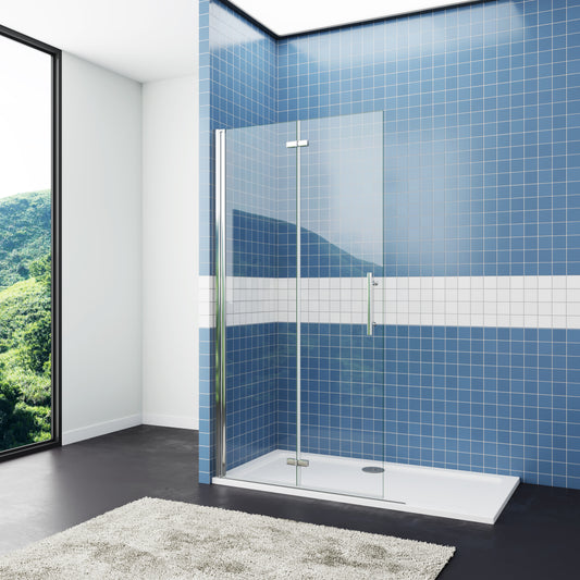 SKY Bathroom Pivot Bi fold Glass Walk in Shower Door