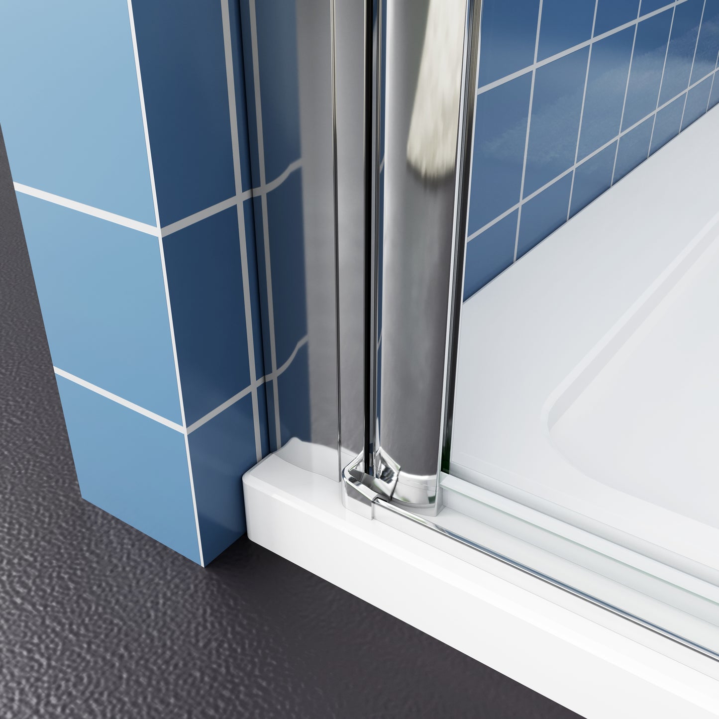 SKY Bathroom Pivot Bi fold Glass Walk in Shower Door