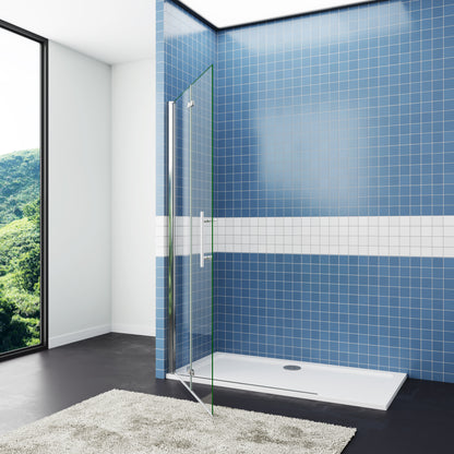 SKY Bathroom Pivot Bi fold Glass Walk in Shower Door