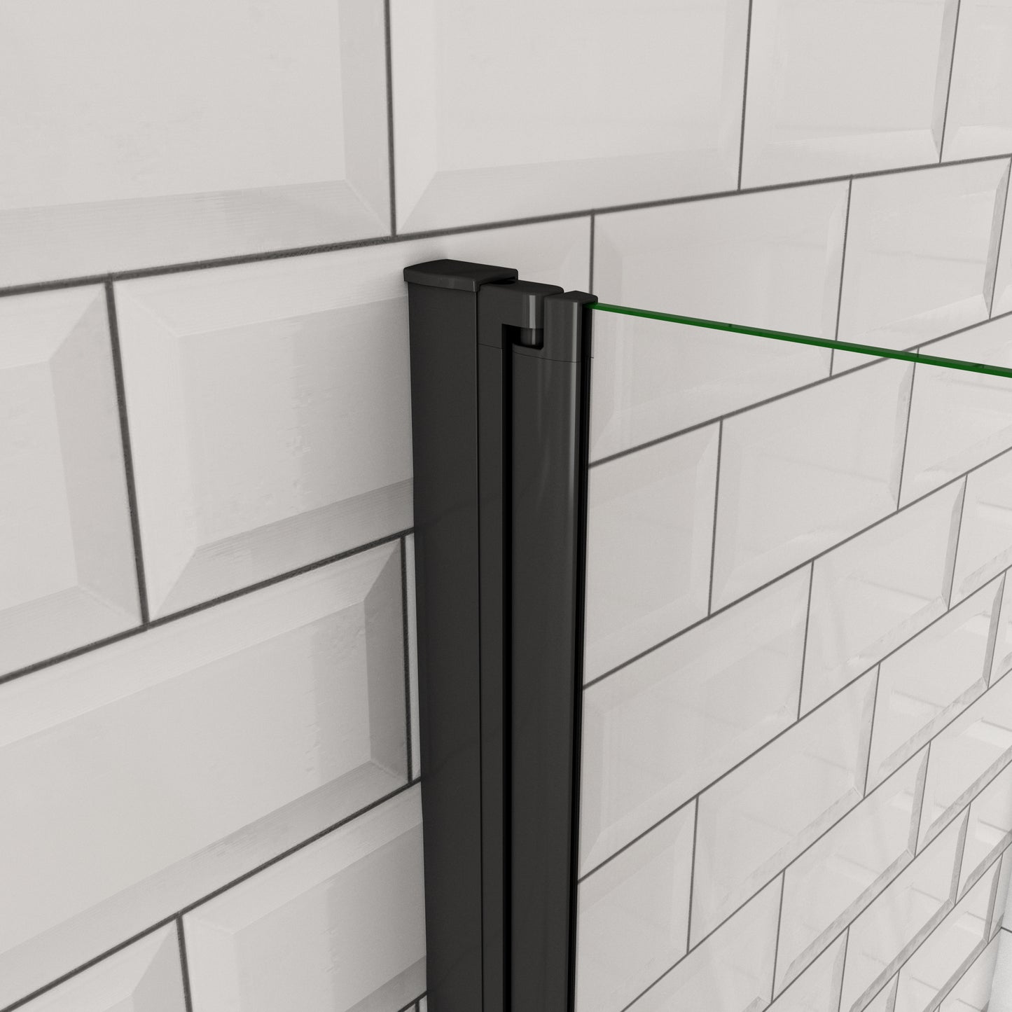 SKY Bathroom Black Hinge Pivot Shower Bi fold Glass Door