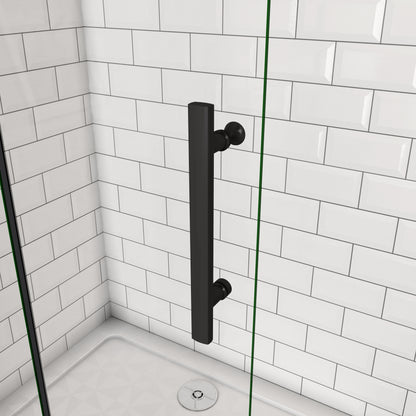 SKY Bathroom Black Hinge Pivot Shower Bi fold Glass Door