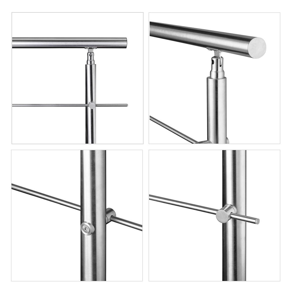 SKY Stainless Steel handrail with 3 crossbars Balustrade Stairs Outdoor Indoor
