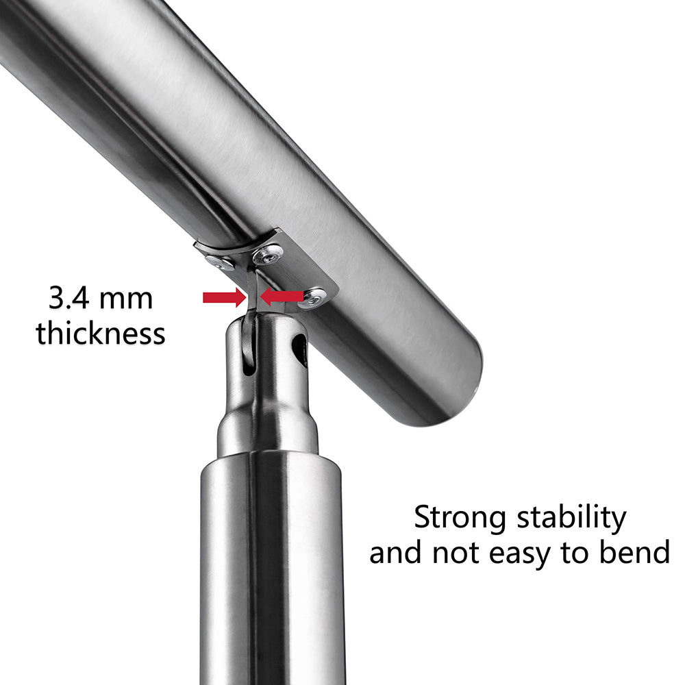 SKY Stainless Steel handrail with 3 crossbars Balustrade Stairs Outdoor Indoor