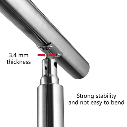 SKY Stainless Steel handrail with 3 crossbars Balustrade Stairs Outdoor Indoor