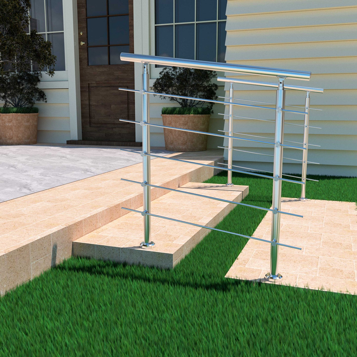 SKY 5 crossbars Balustrade Stairs Stainless Steel handrail