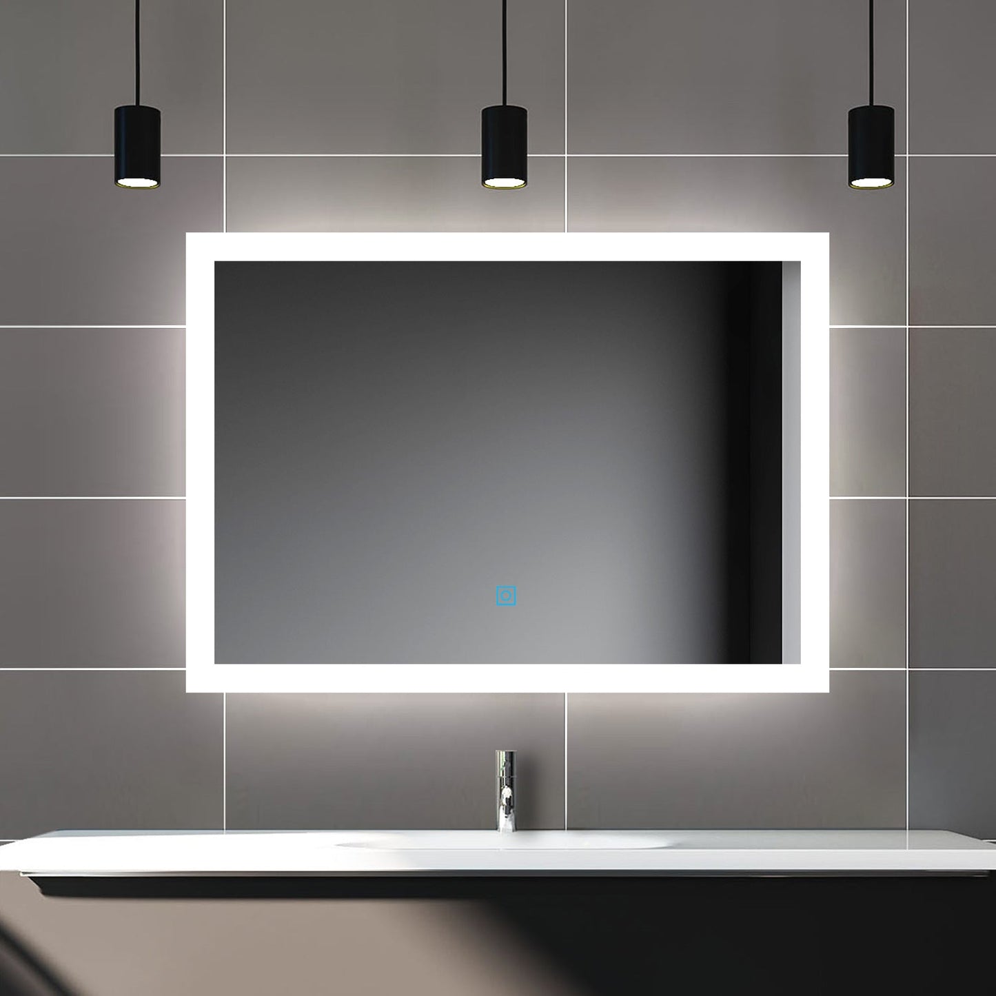 SKY Illuminated LED Bathroom Mirror Wall Mounted Smart Bathroom Vanity Mirror with Demister Pad Anti-fog  Mirror