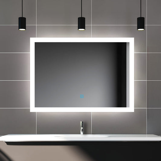 SKY Illuminated LED Bathroom Mirror Wall Mounted Smart Bathroom Vanity Mirror Demister Pad Anti-fog  Mirror