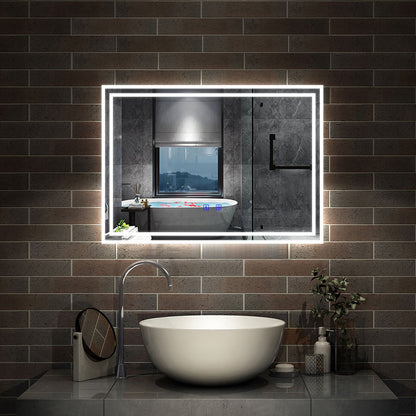 SKY LED Bathroom Mirror with Demister Pad and Bluetooth 3 Colors Dimming Function