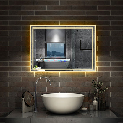 SKY LED Bathroom Mirror with Demister Pad and Bluetooth 3 Colors Dimming Function