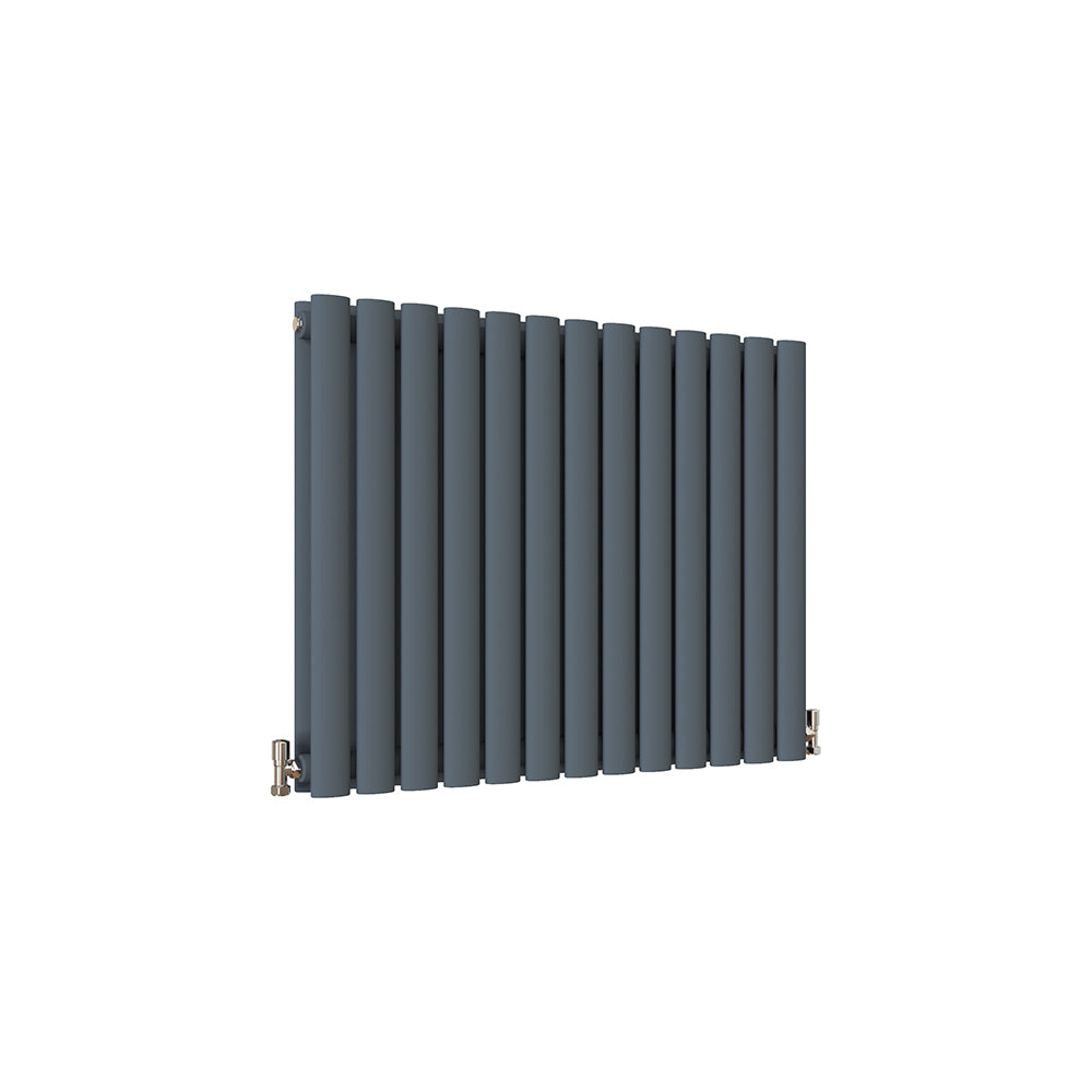 SKY UK Horizontal Oval Column Anthracite & White Designer Central Heating Radiator