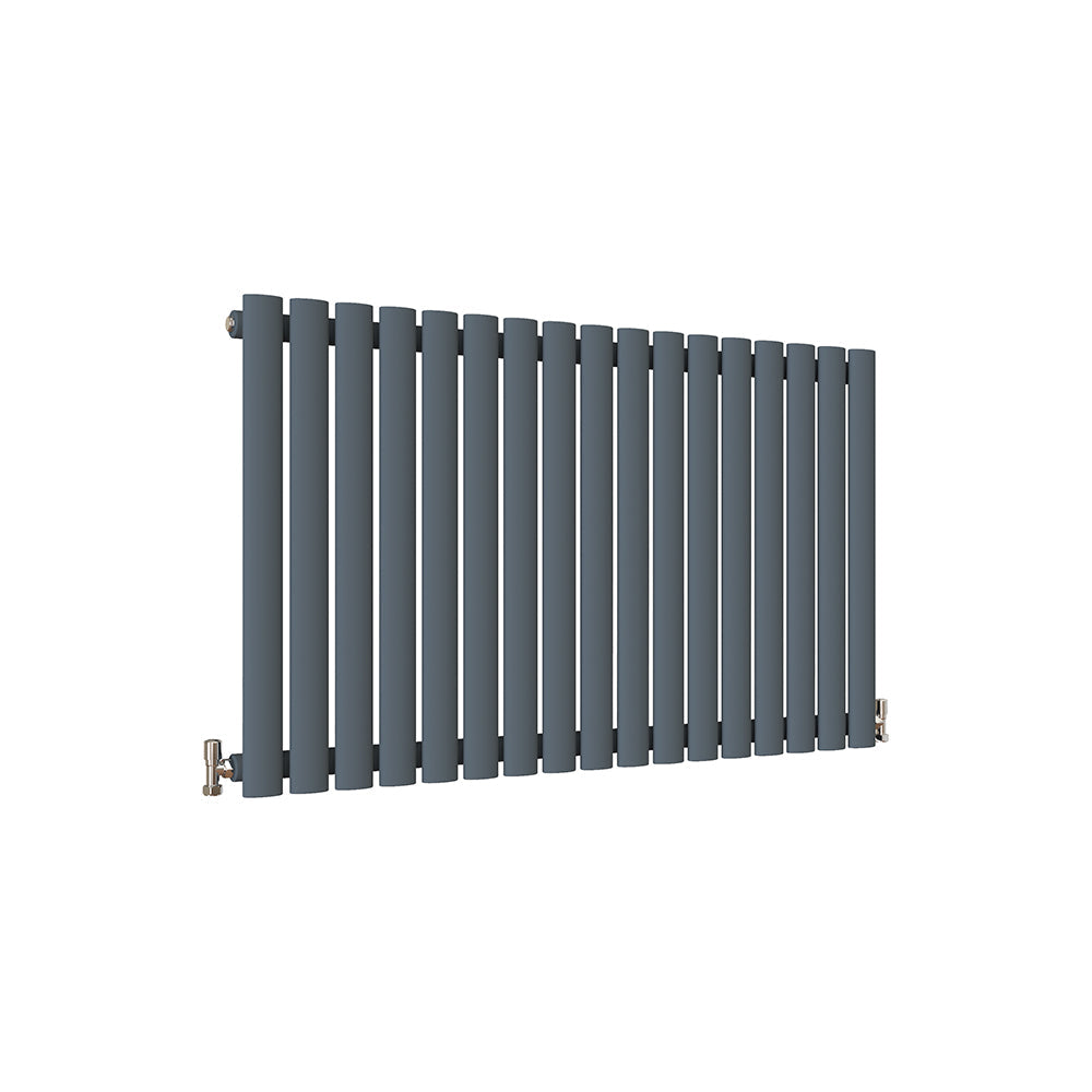 SKY UK Horizontal Oval Column Anthracite & White Designer Central Heating Radiator