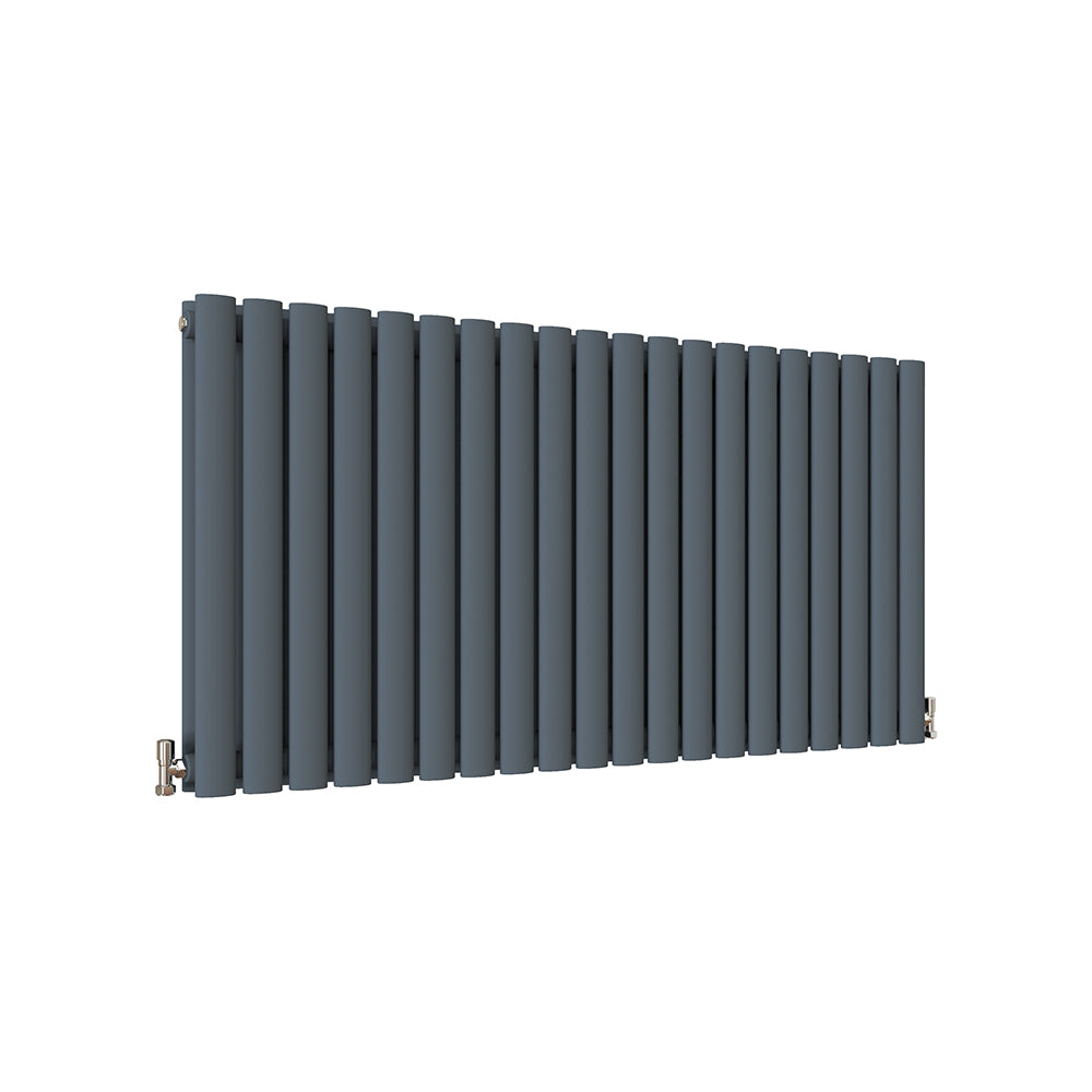 SKY UK Horizontal Oval Column Anthracite & White Designer Central Heating Radiator