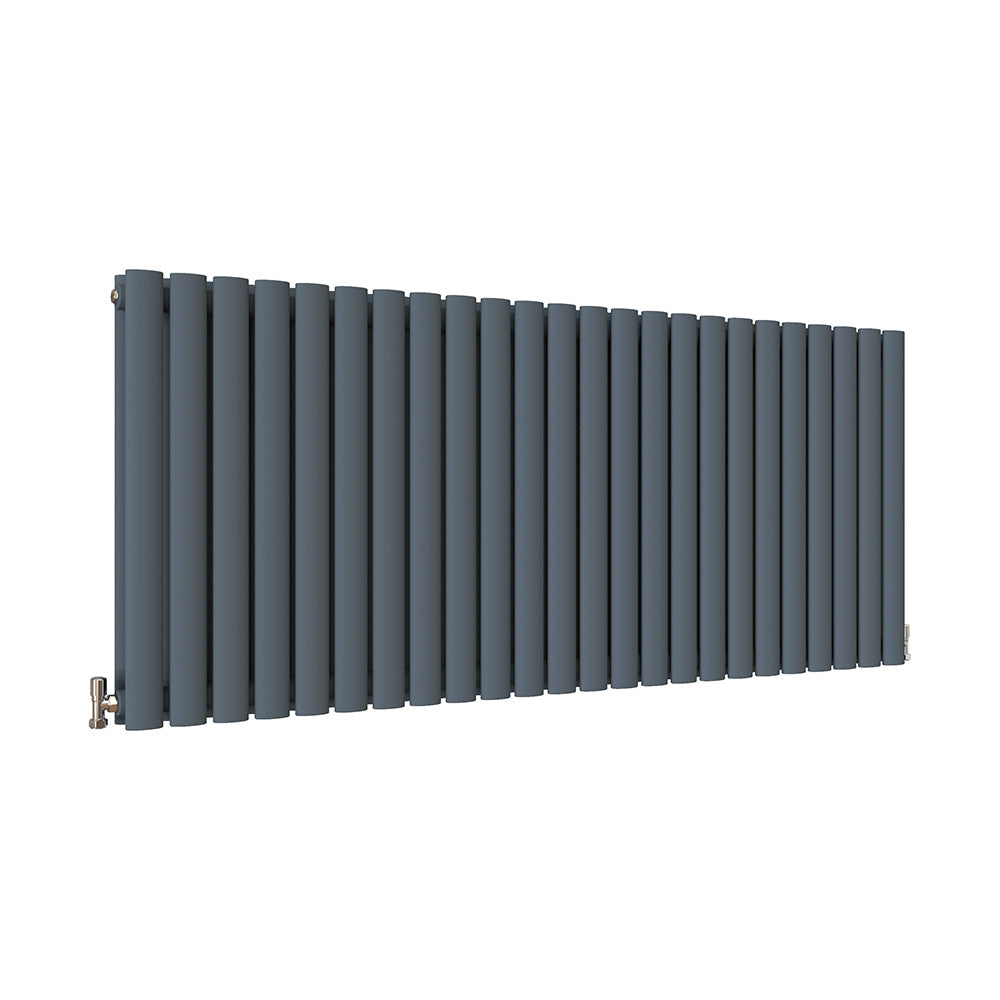 SKY UK Horizontal Oval Column Anthracite & White Designer Central Heating Radiator