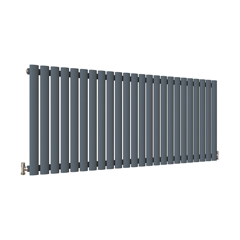 SKY UK Horizontal Oval Column Anthracite & White Designer Central Heating Radiator