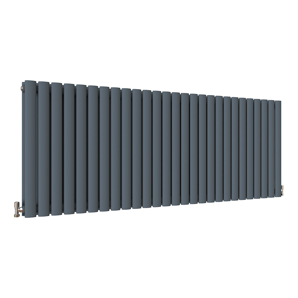 SKY UK Horizontal Oval Column Anthracite & White Designer Central Heating Radiator