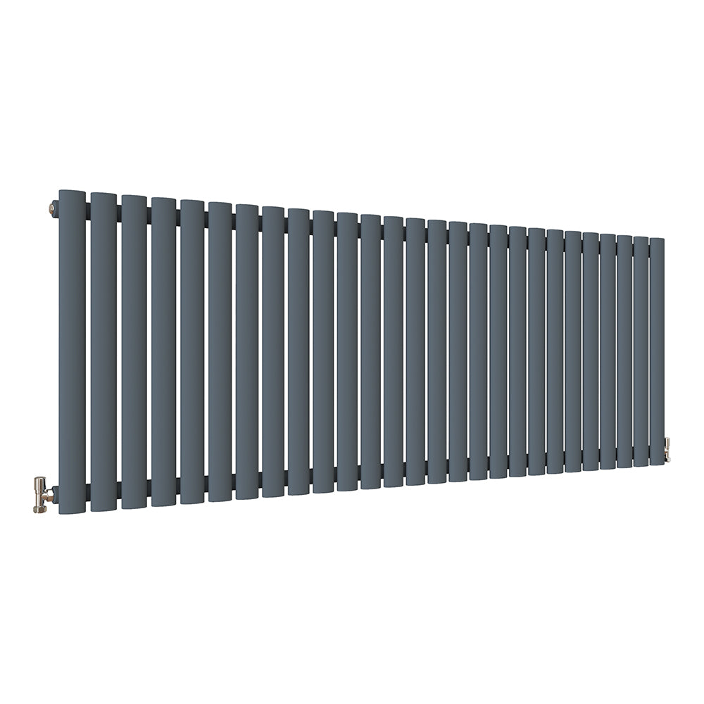 SKY UK Horizontal Oval Column Anthracite & White Designer Central Heating Radiator