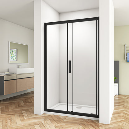 Black Sliding Shower Enclosure Door Side Panel NANO Glass