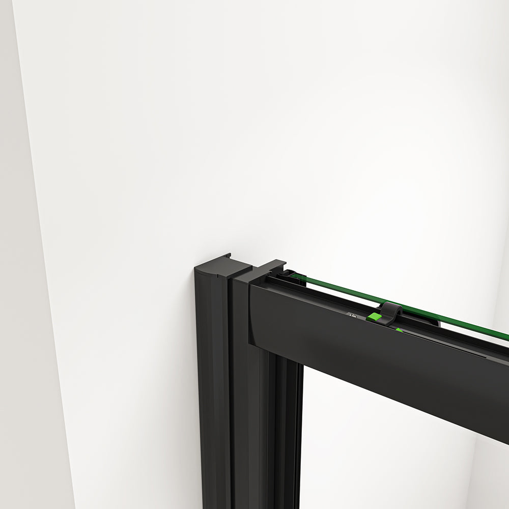 Black Sliding Shower Enclosure Door Side Panel NANO Glass