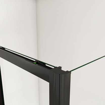 Black Sliding Shower Enclosure Door Side Panel NANO Glass