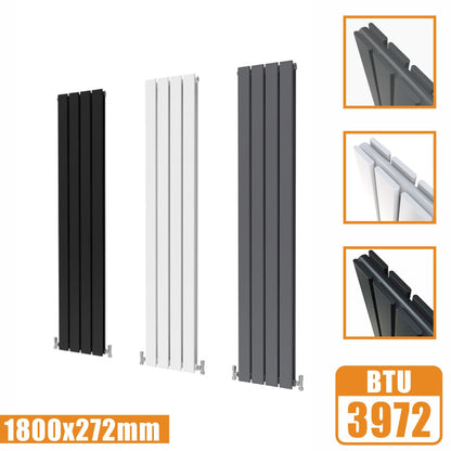 Designer Radiators,Vertical,Tall,Flat Panel,Double 1800x272mm SKY