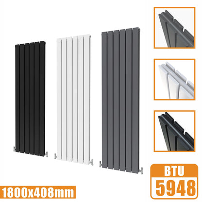 Designer Radiators,Vertical,Tall,Flat Panel,Double 1800x408mm SKY