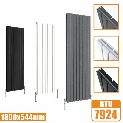 Designer Radiators,Vertical,Tall,Flat Panel,Double 1800x544mm SKY