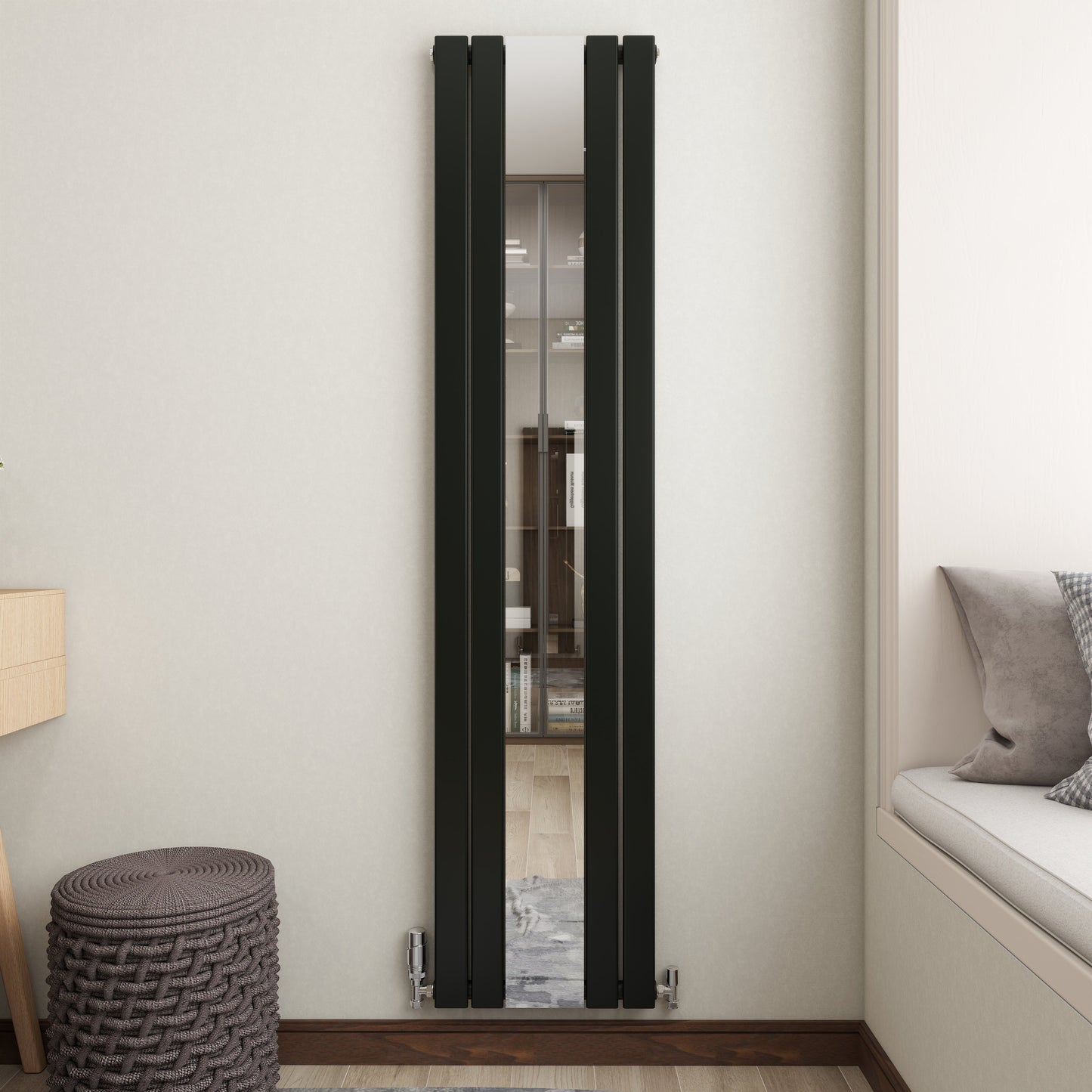 SKY Horizontal Flat Panel Anthracite & White Designer Central Heating Radiator