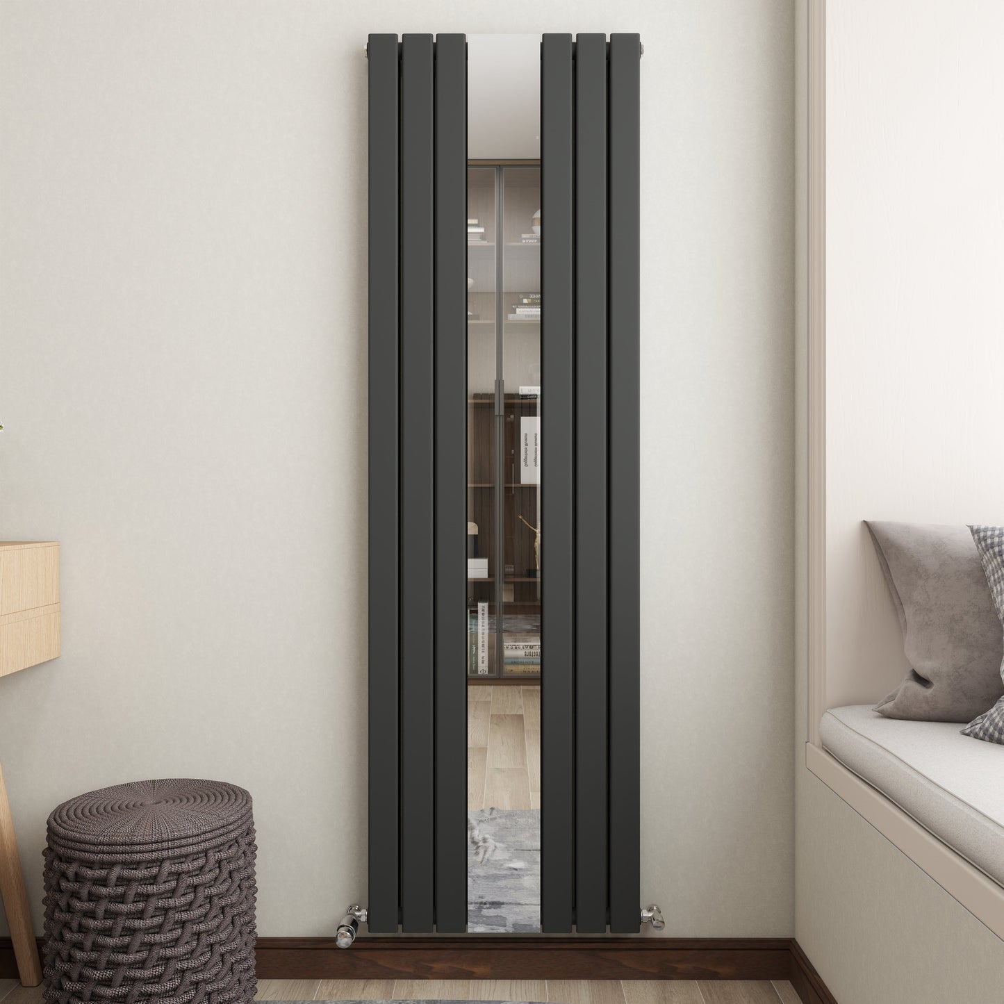 SKY Horizontal Flat Panel Anthracite & White Designer Central Heating Radiator