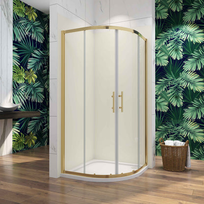SKY Quadrant Shower Enclosure Golden Sliding Door 80x80x185cm