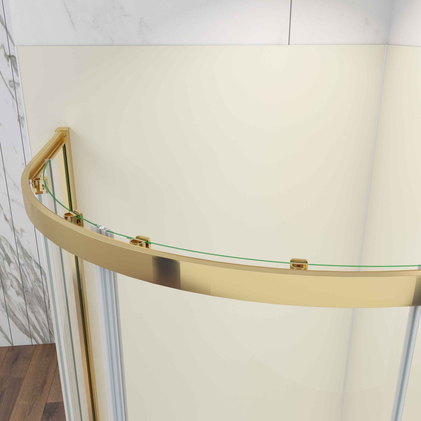 SKY Quadrant Shower Enclosure Golden Sliding Door 80x80x185cm