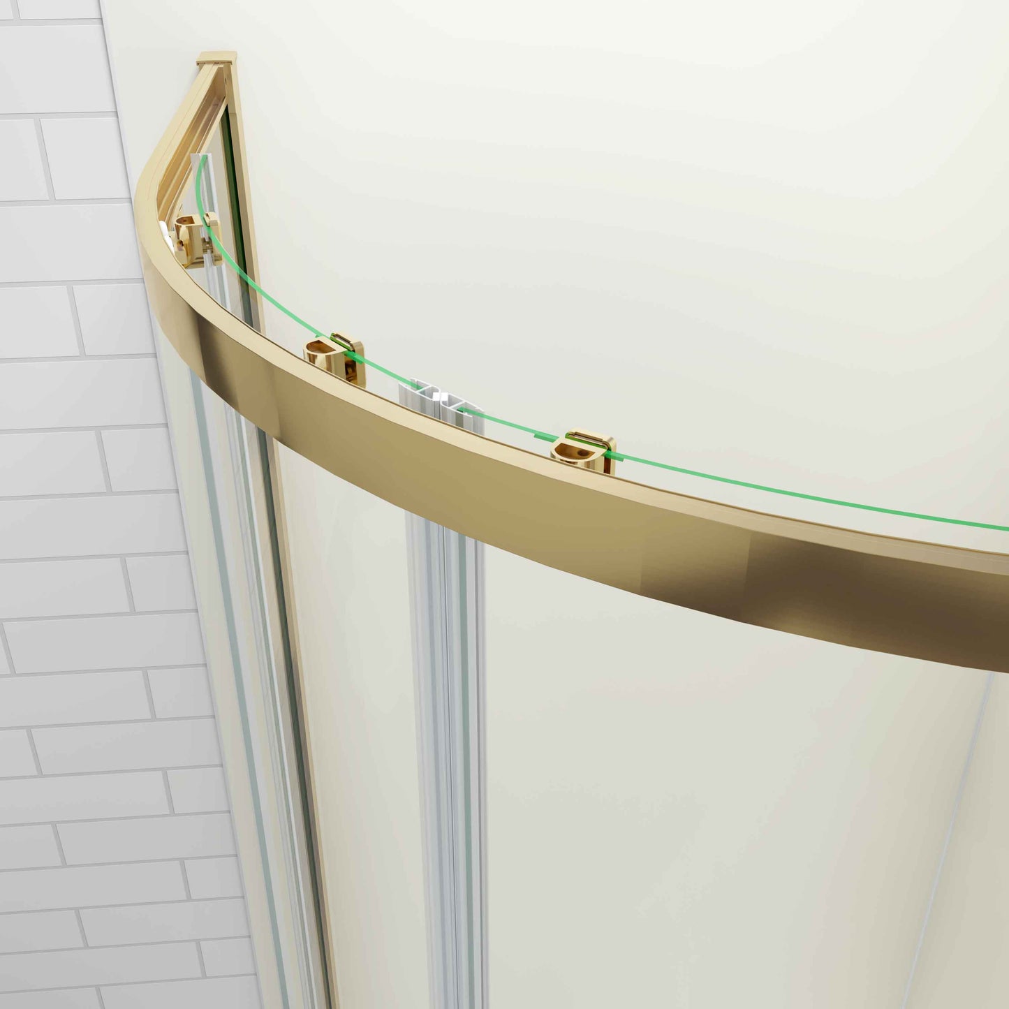 SKY Quadrant Shower Enclosure Golden Sliding Door 80x80x185cm