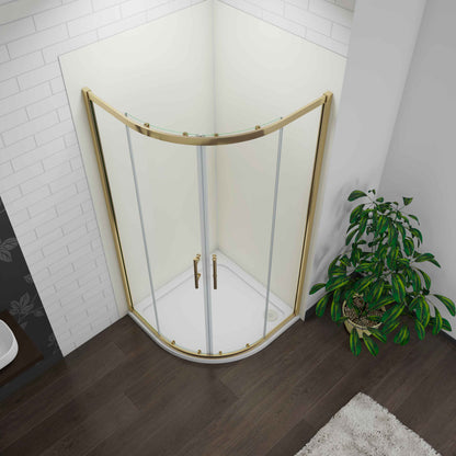 SKY Quadrant Shower Enclosure Golden Sliding Door 80x80x185cm