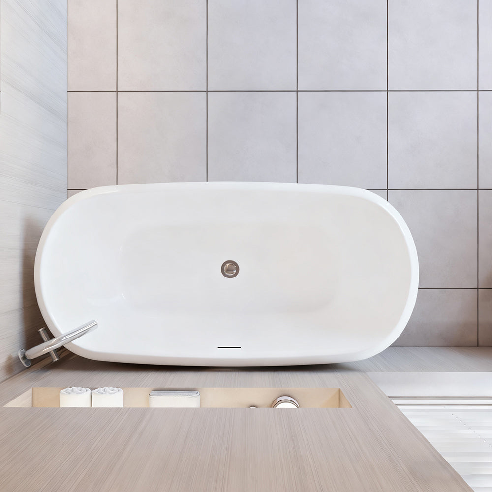 SKY Bathroom Freestanding Double Ended Shower Bathtub 150x72x60CM