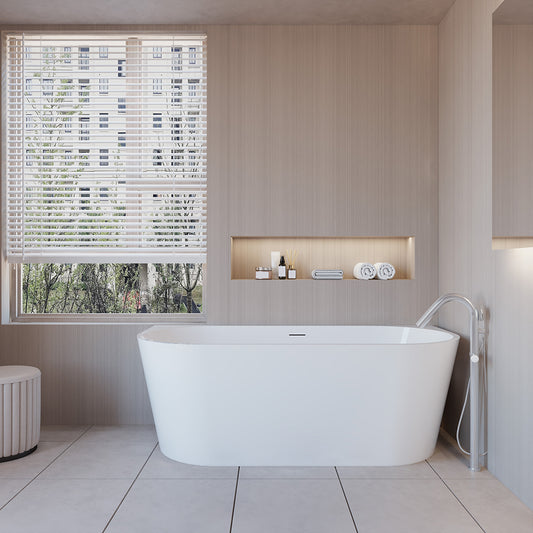 SKY Bathroom 1700x800mm Freestanding Double Ended Bath Shower Bathtub