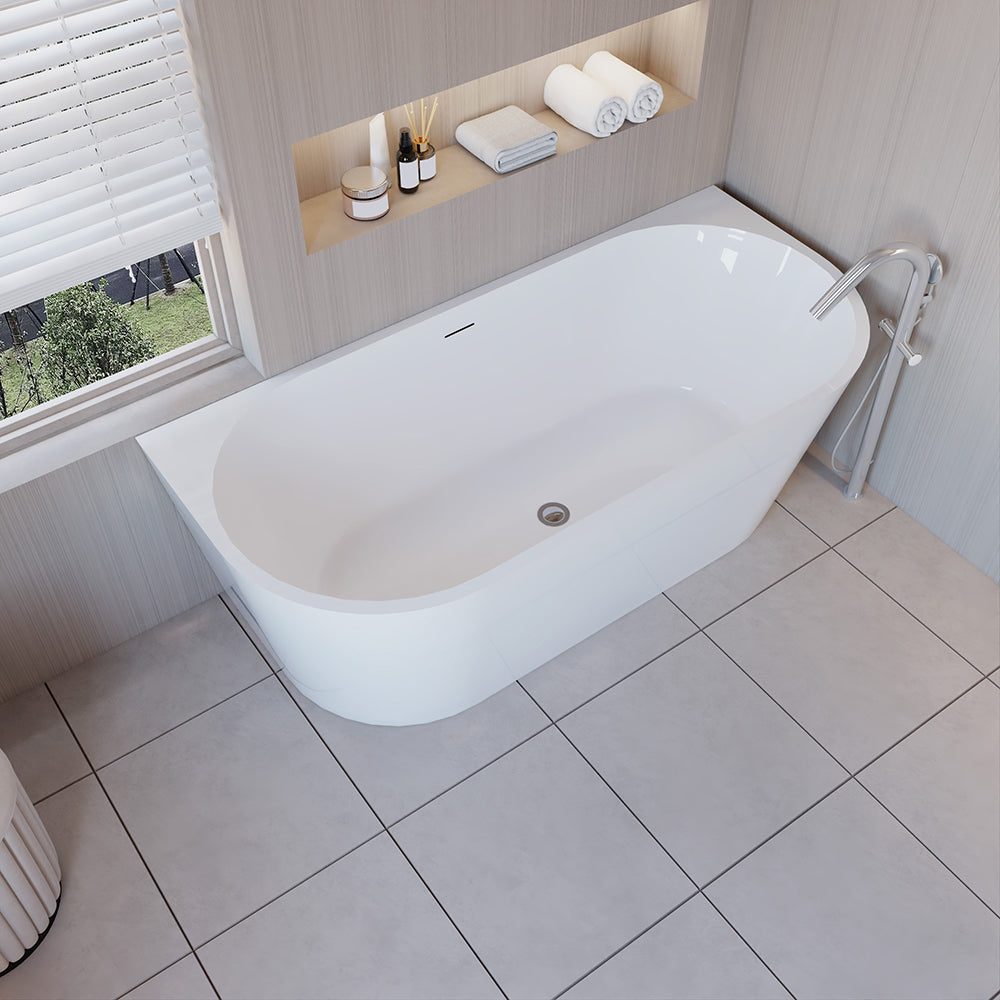 SKY Bathroom 1700x800mm Freestanding Double Ended Bath Shower Bathtub